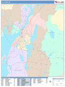 Fall River Digital Map Color Cast Style
